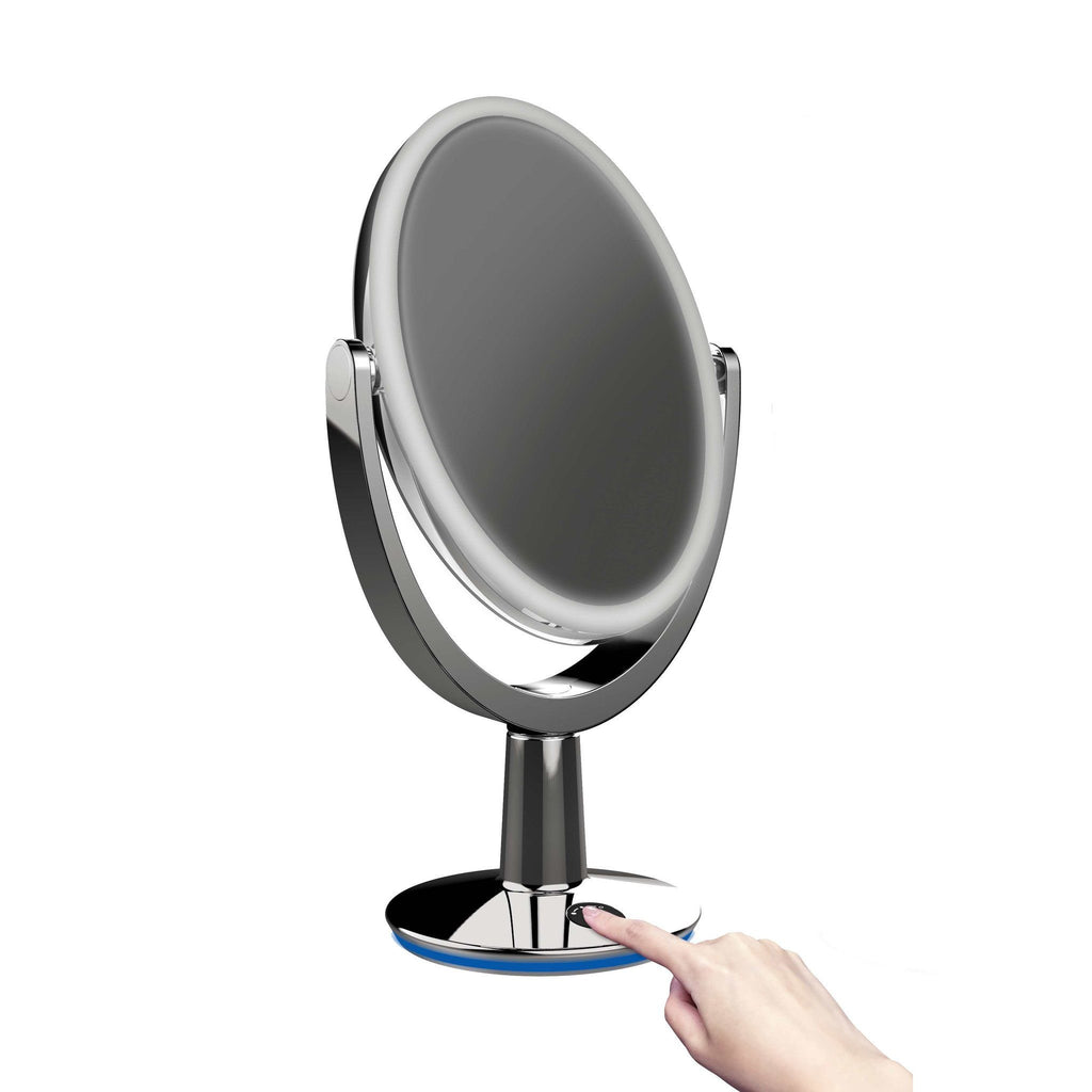 SUPERSTAR - 5X Magnifying LED Smart Makeup Mirror - Chrome - Glamour Makeup Mirrors 
 - 3