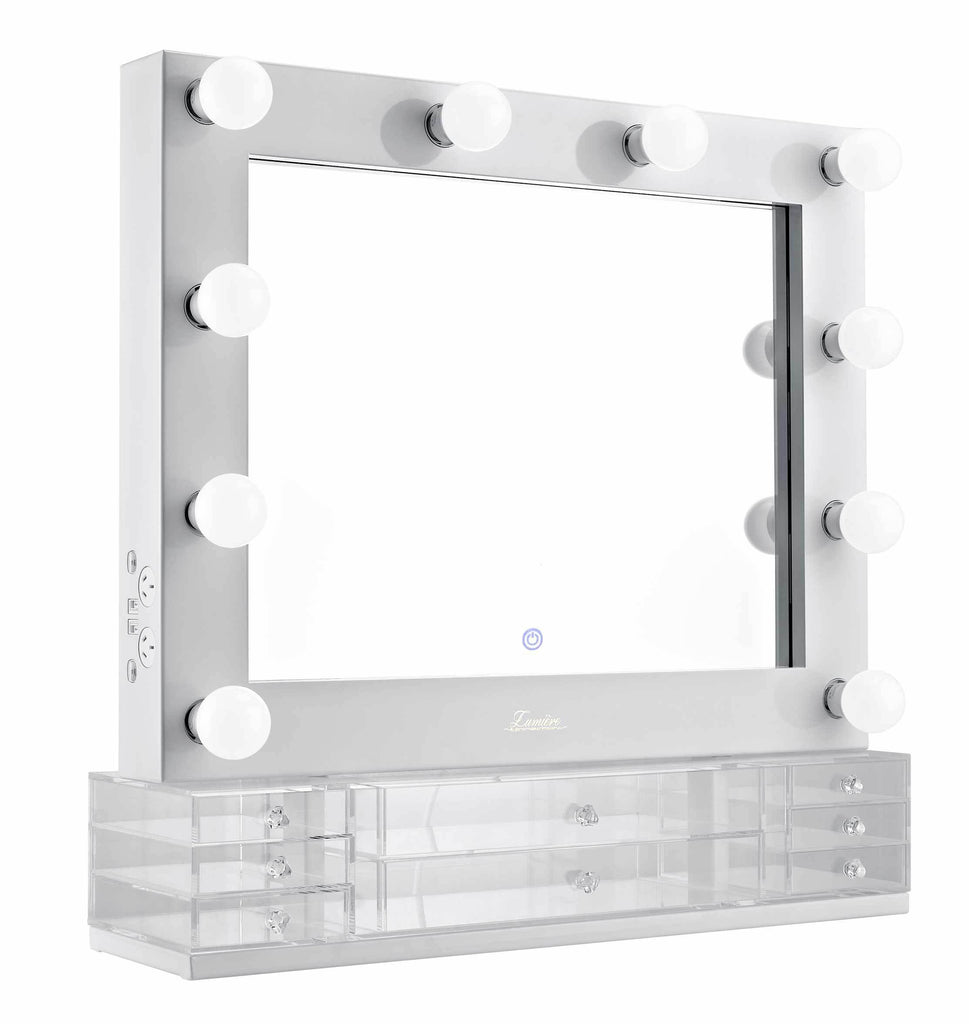 The Valentina - LED Makeup Mirror - Gloss White - Glamour Makeup Mirrors