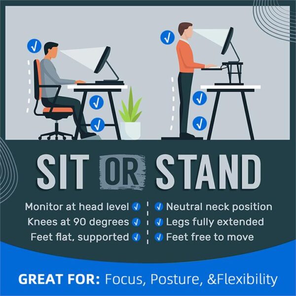 Advwin Height Adjustable Sit Standing Desk, Black