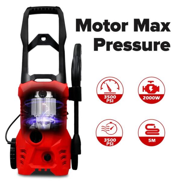 Advwin 3500PSI Electric High Pressure Washer 2000W Cleaner Electric Water Gurney Pump 6M Hose Red