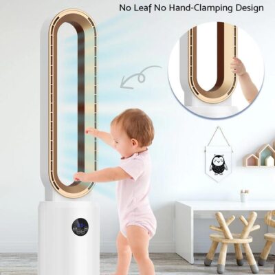 Advwin Bladeless Tower Fan Portable Electric Gold