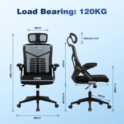Advwin Adjustable Ergonomic Office Chair Black