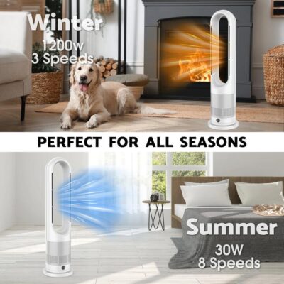 Advwin Bladeless Tower Fan 2 in 1 Electric Heater Fan