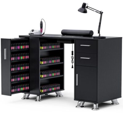 Advwin Manicure Table with Dust Collector Black