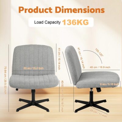 Advwin Armless Criss-Cross Office Chair No Wheel (Pre-Order)