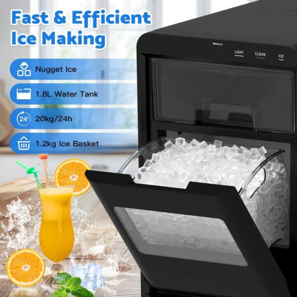 Advwin Pebble Ice Maker with Self-Cleaning 20KG