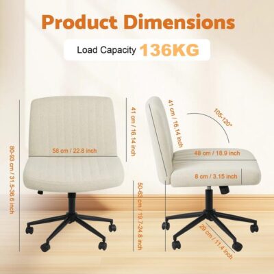 Advwin Armless Ergonomic Office Chair Cross-Legged (Pre-Order)