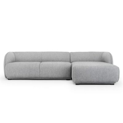 Havero Fabric Corner Sofa, 2 Seater with RHF Chaise, Grey