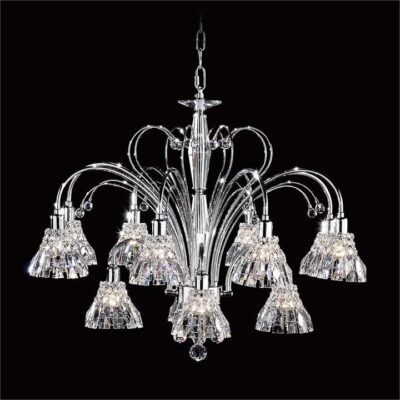 Aphrodite Asfour Crystal Chandelier, 12 Arm, Chrome
