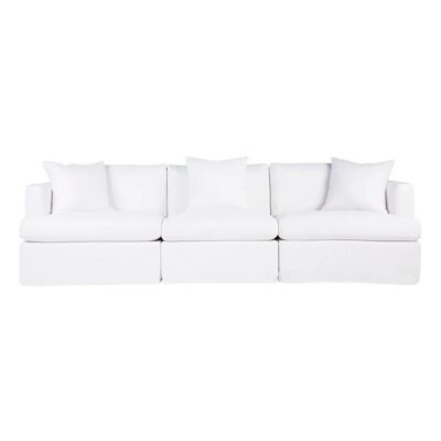 Birkshire Fabric Slip Cover Modular Sofa, 3 Seater, White
