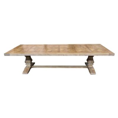 Fauchey Elm Timber Pedestal Dining Table, 320cm, Natural
