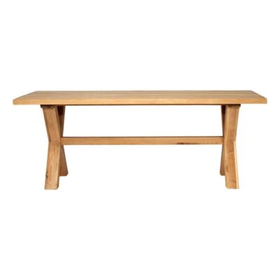 Macon American Oak Timber Trestle Dining Table, 300cm