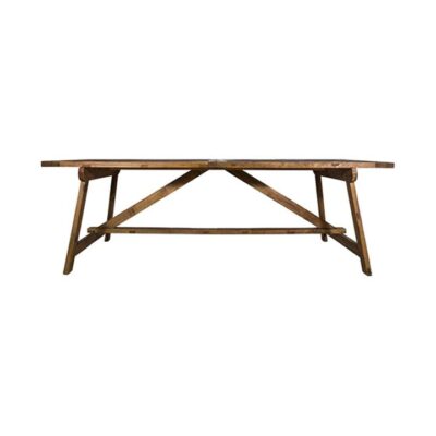 Sarah Reclaimed Elm Timber Trestle Dining Table, 240cm