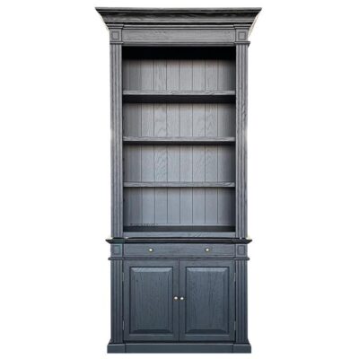 Dundee Oak Timber Bookcase, 108cm, Black Oak