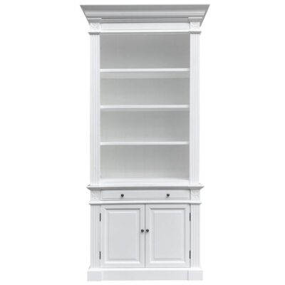 Dundee Birch Timber Library Bookcase, 108cm, White
