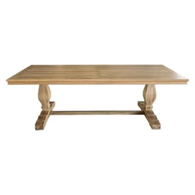 Salon Oak Timber Trestle Dining Table, 240cm, Natural Oak