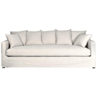 Austinmer Fabric Slipcover Sofa, 3.5 Seater, Salt & Pepper