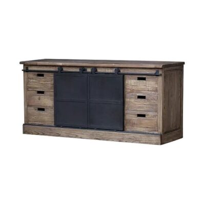 Ridgeway Reclaimed Elm Timber Sliding Door Sideboard, 180cm