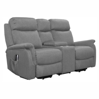 Ascot Fabric Dual Motor Electric Recliner Sofa, 2 Seater with Console, Manisa Fossil