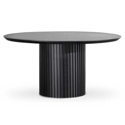 Mossvale Woode Round Dining Table, 150cm, Black