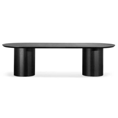 Mossvale Wooden Oval Dining Table, 280cm, Black
