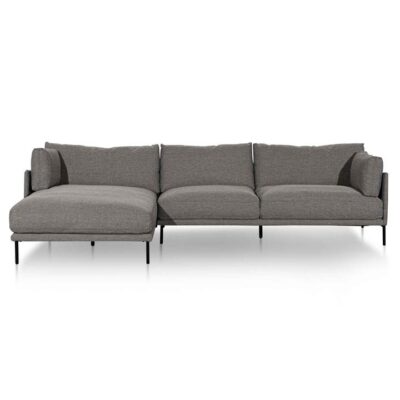 Nueva Fabric Corner Sofa, 3 Seater with LHF Chaise, Graphite Grey