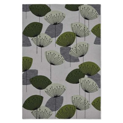 Sanderson Dandelion Clocks Indoor / Outdoor Designer Rug, 350x250cm, Botanical Green