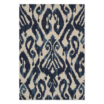 Sanderson Kasuri Indoor / Outdoor Designer Rug, 350x250cm, Indigo