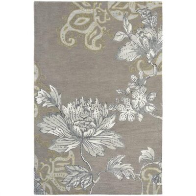 Wedgwood Fabled Floral Hand Tufted Designer Wool Rug, 350x250cm, Grey