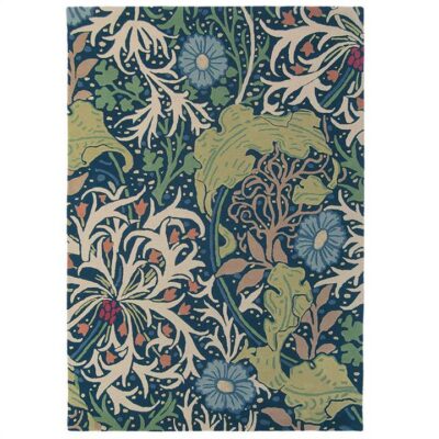 Morris & Co Seaweed Hand Tufted Designer Wool Rug, 350x250cm, Ink
