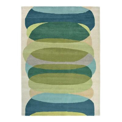 Harlequin Elliptic Hand Tufted Designer Wool Rug, 350x250cm, Emerald