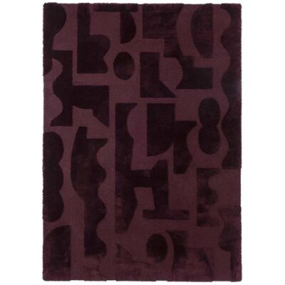 Brink & Campman Twinset Mural Hand Tufted Designer Wool Rug, 350x250cm, Burgundy