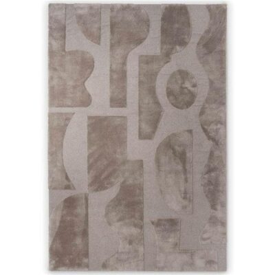 Brink & Campman Twinset Mural Hand Tufted Designer Wool Rug, 240x170cm, Cement