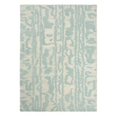 Florence Broadhurst Waterwave Stripe Hand Tufted Designer Wool Rug, 350x250cm, Pearl
