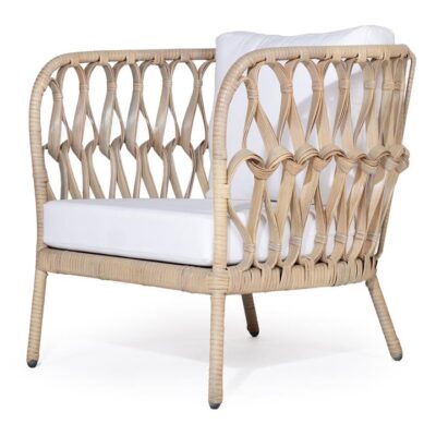 Rilla Rattan Lounge Tub Chair, White Wash