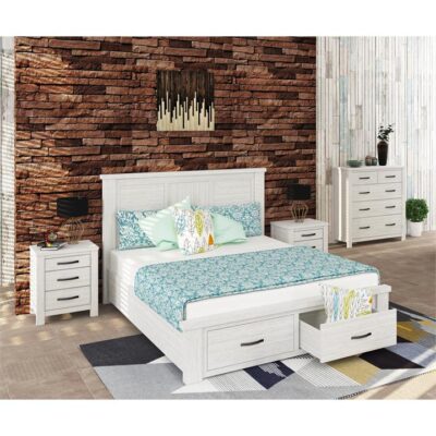 Lakeland 4 Piece Mountain Ash Timber Bedroom Suite with Tallboy, Double