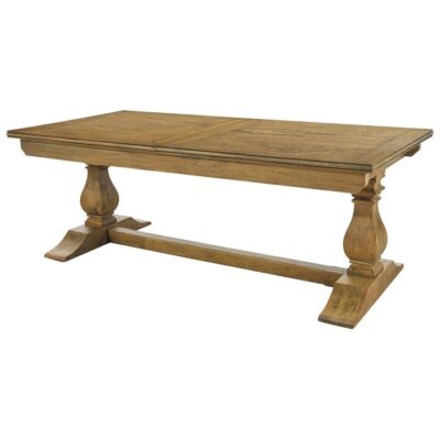 Ditton Mango Wood Extensible Pedestal Dining Table, 210-310cm, Natural