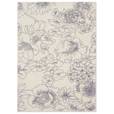 Ted Baker Linear Floral Hand Loomed Designer Cotton Rug, 350x250cm