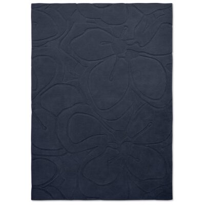 Ted Baker Romantic Magnolia Hand Tufted Designer Wool Rug, 280x200cm, Dark Blue