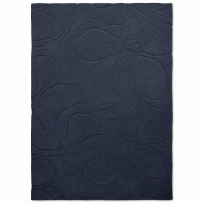 Ted Baker Romantic Magnolia Hand Tufted Designer Wool Rug, 350x250cm, Dark Blue