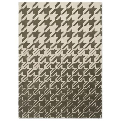 Ted Baker Houndstooth Hand Tufted Designer Wool Rug, 350x250cm, Grey