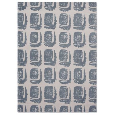 Ted Baker Woodblock Hand Loomed Designer Cotton Rug, 280x200cm, Grey