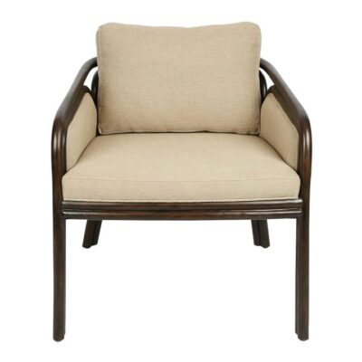 La Rou Rattan & Fabric Armchair, Brown / Beige