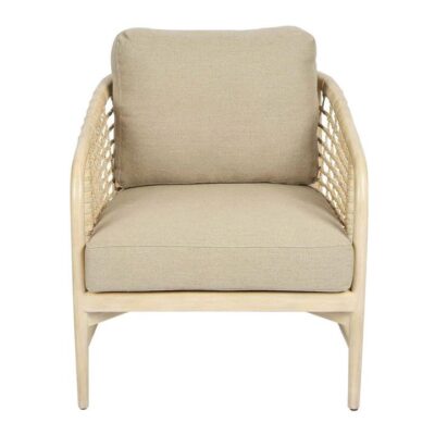 Elgar Driftwood & Rope Armchair, White Wash / Beige