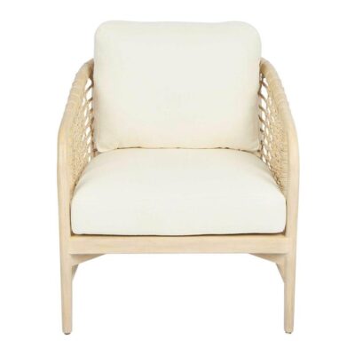 Elgar Driftwood & Rope Armchair, White Wash / White