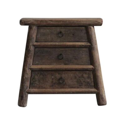 Mo Chen 130 Year Antique Elm Timber Side Table