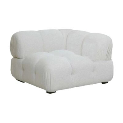 Hugo Boucle Fabric Modular Sofa, Corner Chair, Vanilla