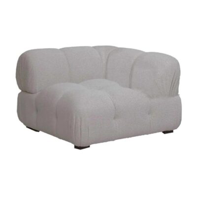 Hugo Boucle Fabric Modular Sofa, Corner Chair, Light Grey