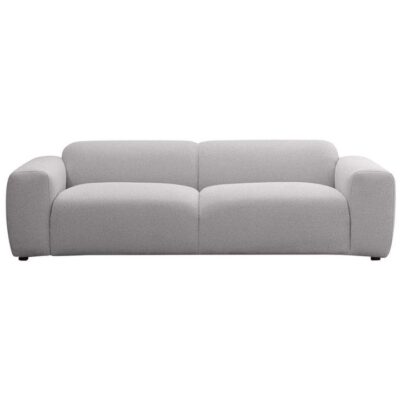 Lumi Boucle Fabric Sofa, 3 Seater, Light Grey