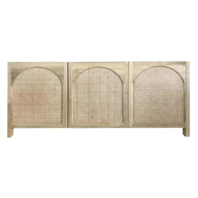 Archer Timber & Rattan 3 Door Buffet Table, 180cm, Natural